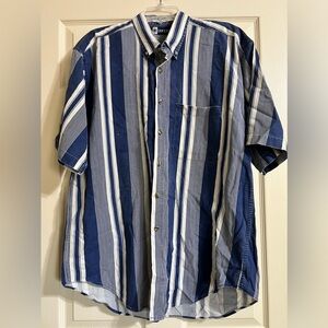 Stockton Vintage Blue & White Striped Men’s Shirt-Size Large-100% Cotton